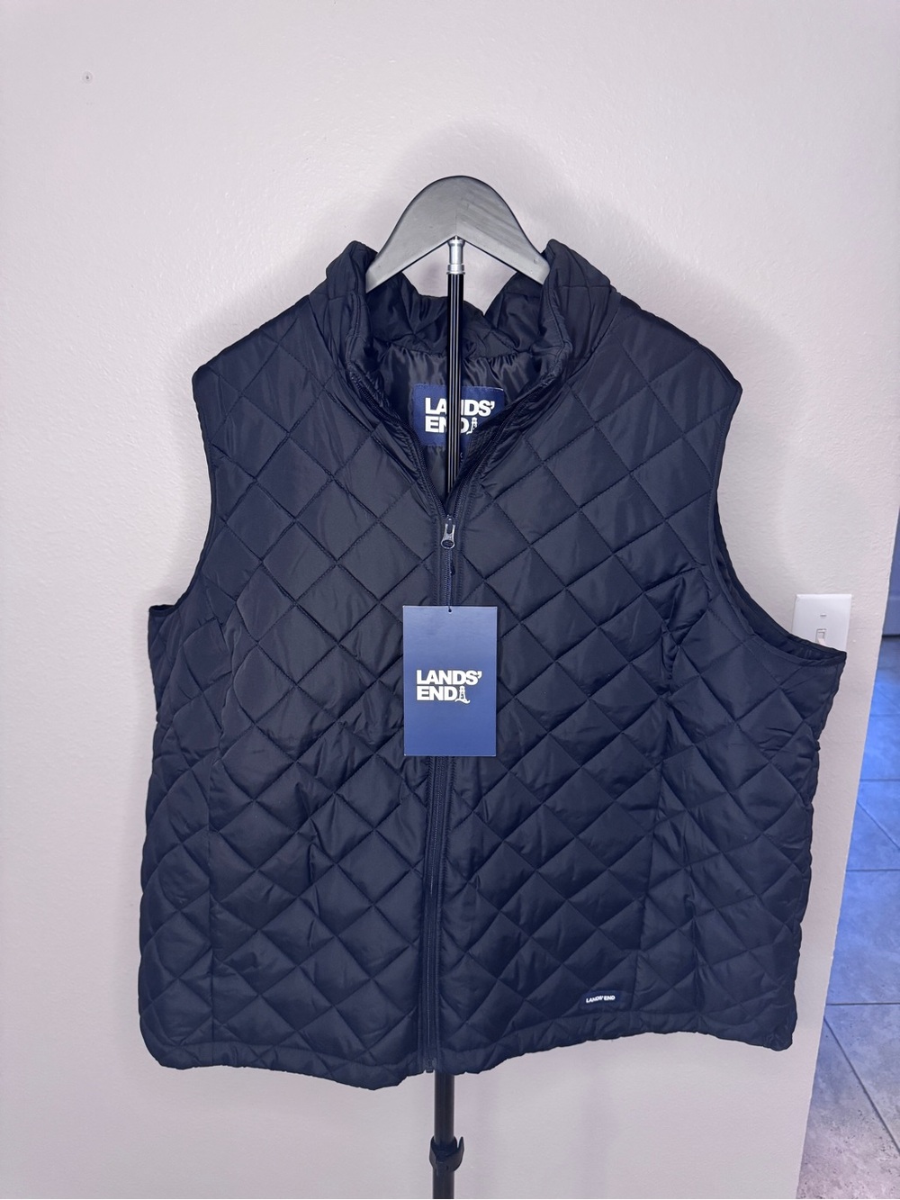 Lands' End Quilted Black Puffer Vest